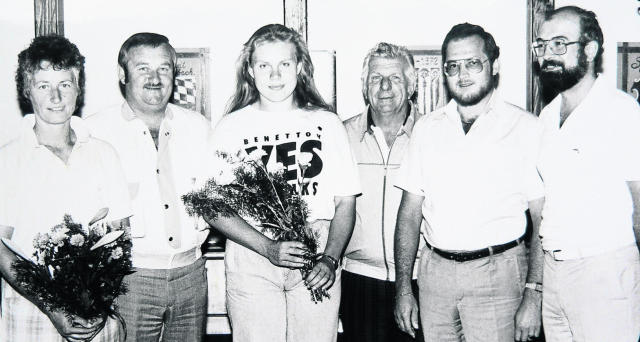 Mit Blumen begrüßt wurde Gabi Völkl